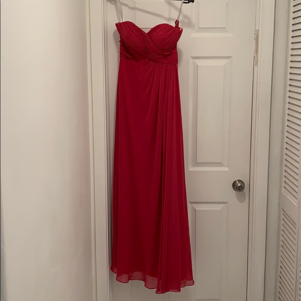 Bill Levkoff fuschia strapless dress
